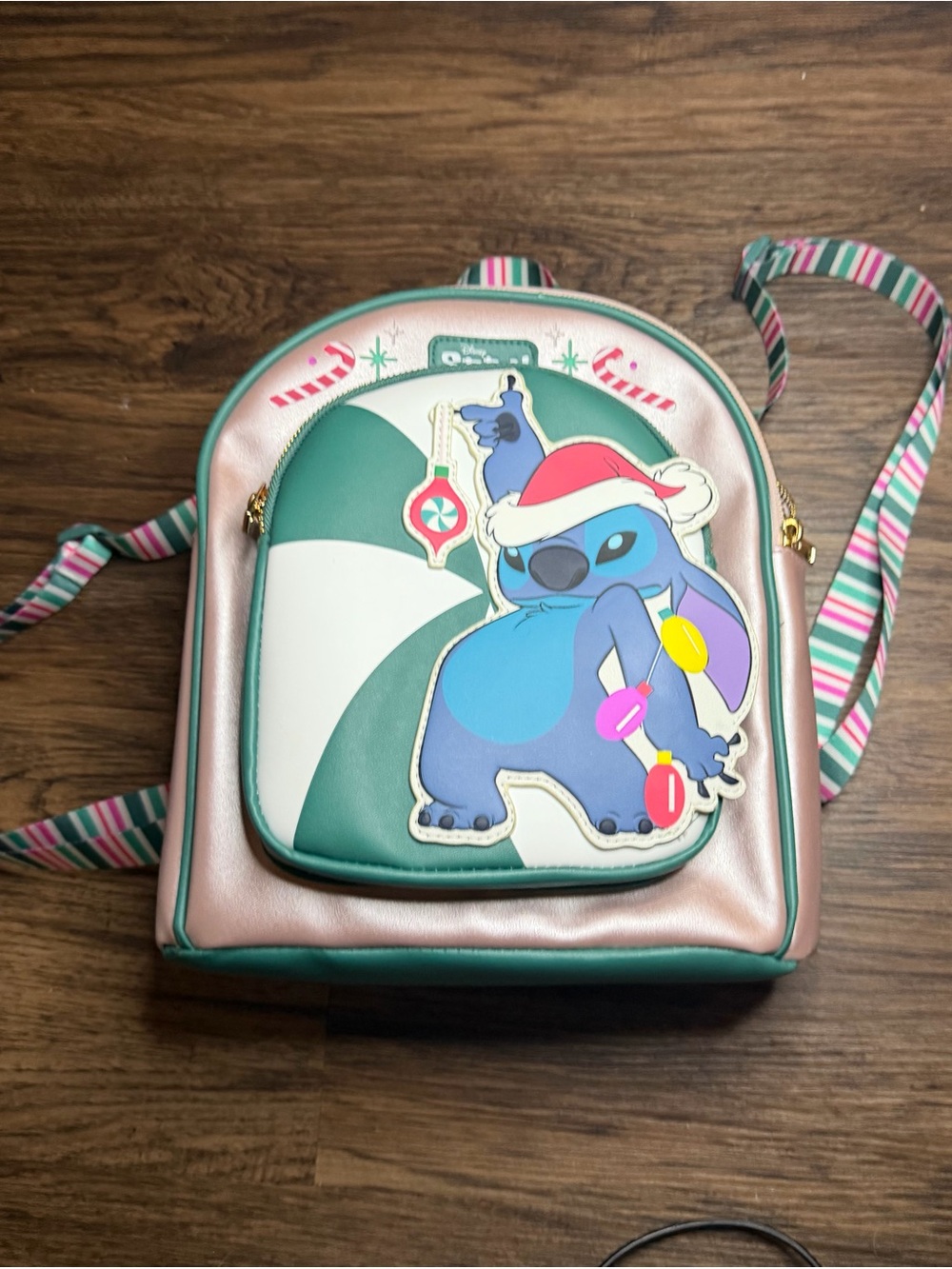 Disney’s Stitch  Pink and Teal Holiday Purse Backpack
